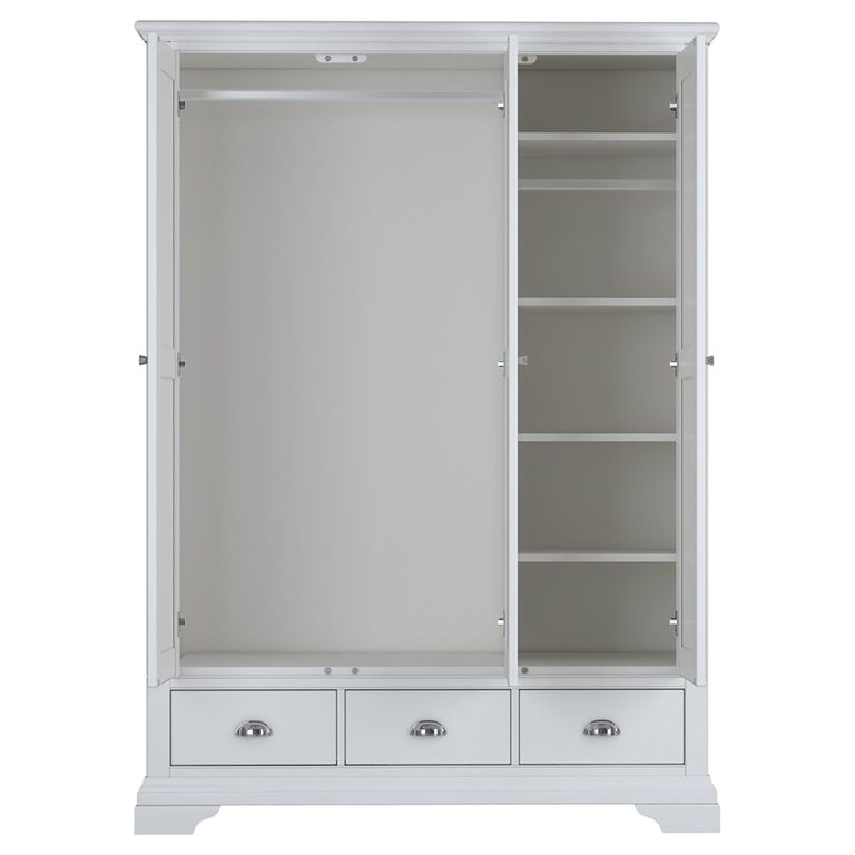 Hampstead White Wardrobe - 3 Door - 3 Drawer
