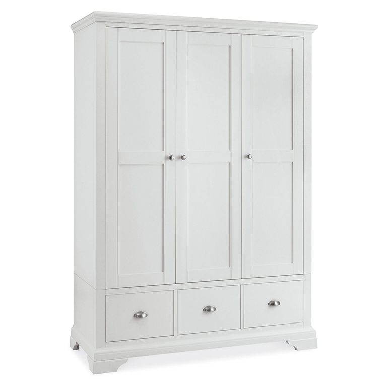 Hampstead White Wardrobe - 3 Door - 3 Drawer