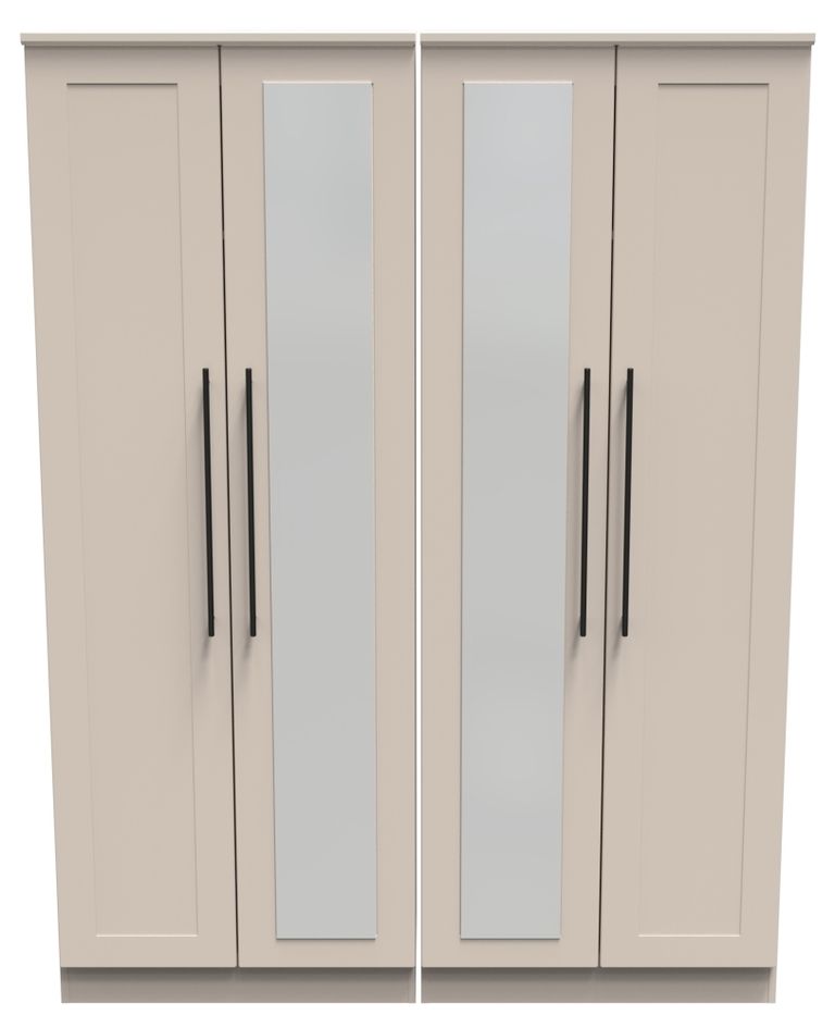 Beverley Cashmere 4 Door Tall Mirror Wardrobe