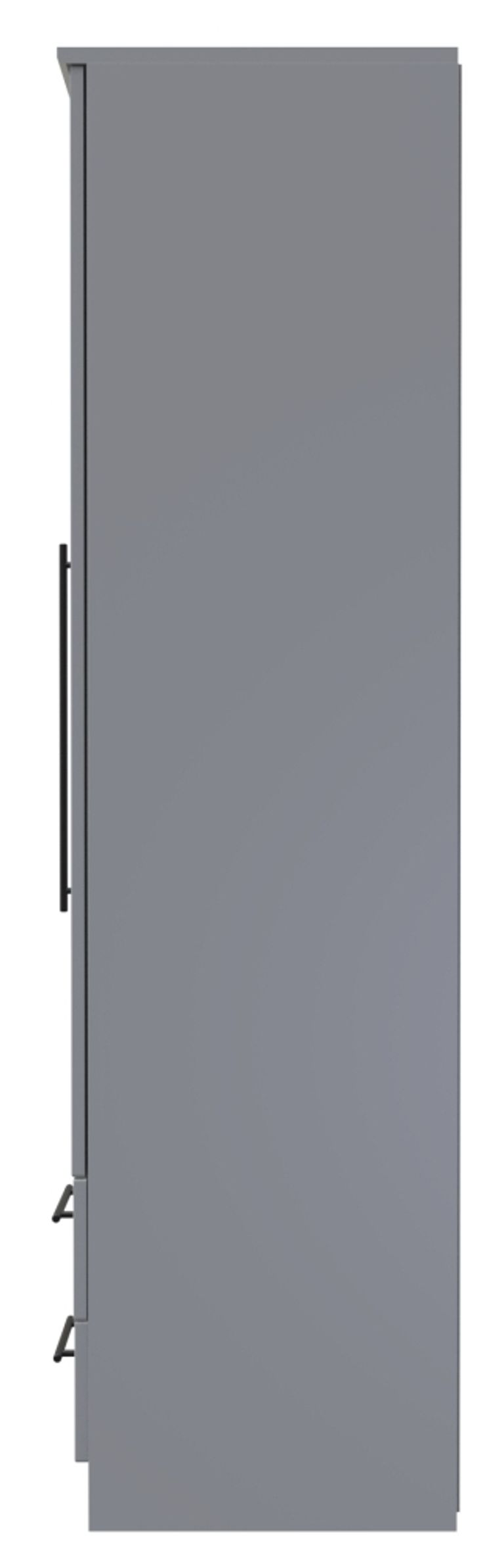 Beverley Grey 3 Door Tall Combi Wardrobe - 1 Mirror