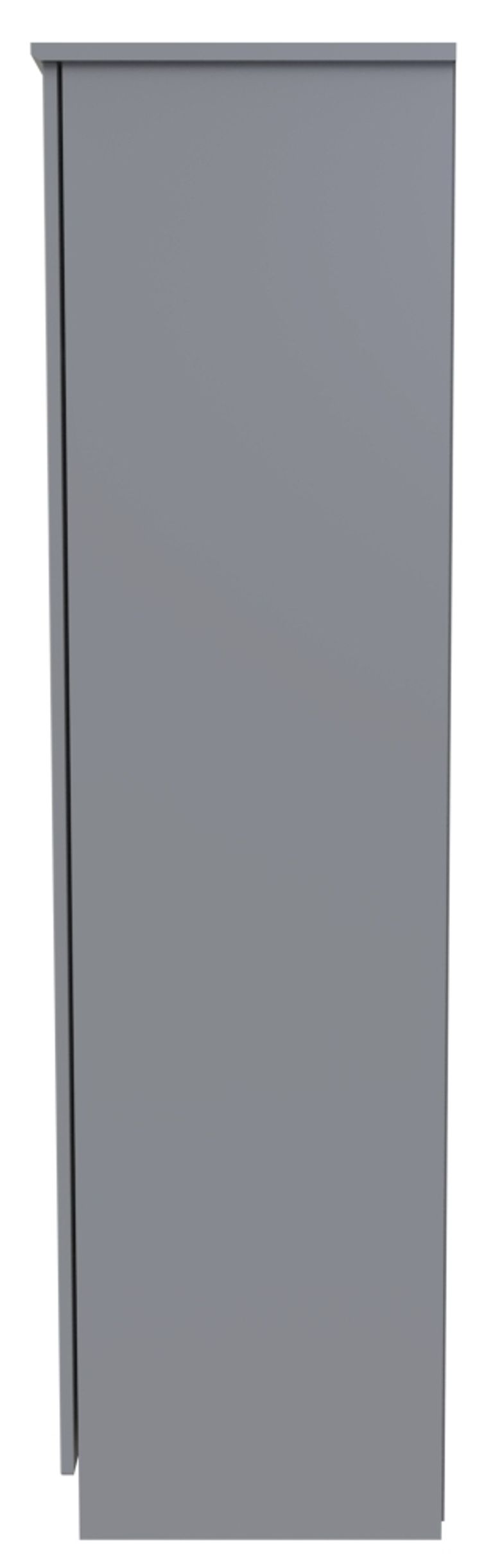 Beverley Grey 3 Door Tall Triple Wardrobe - 1 Mirror