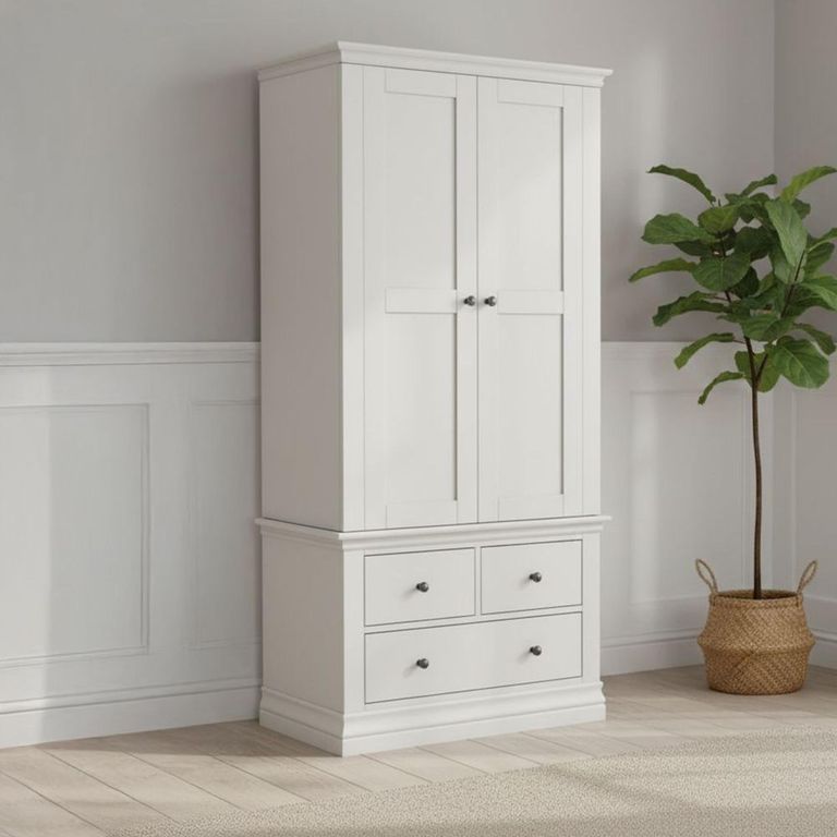 Bordeaux Wardrobe - 2 Door - 3 Drawer - Cotton
