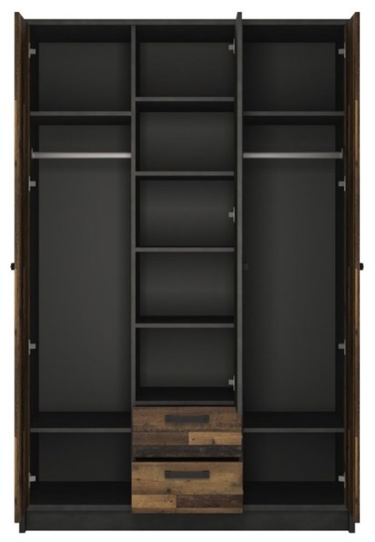 Brooklyn Rustic 3 Door 2 Drawer Wardrobe