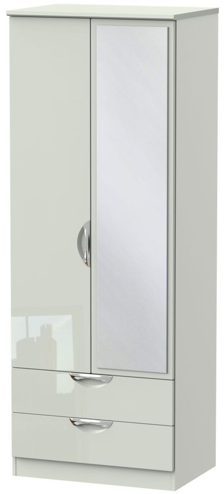 Camden Cashmere 2 Door Tall Combi Wardrobe - 1 Mirror
