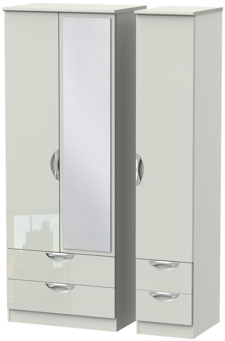 Camden Cashmere 3 Door Tall Combi Wardrobe - 1 Mirror
