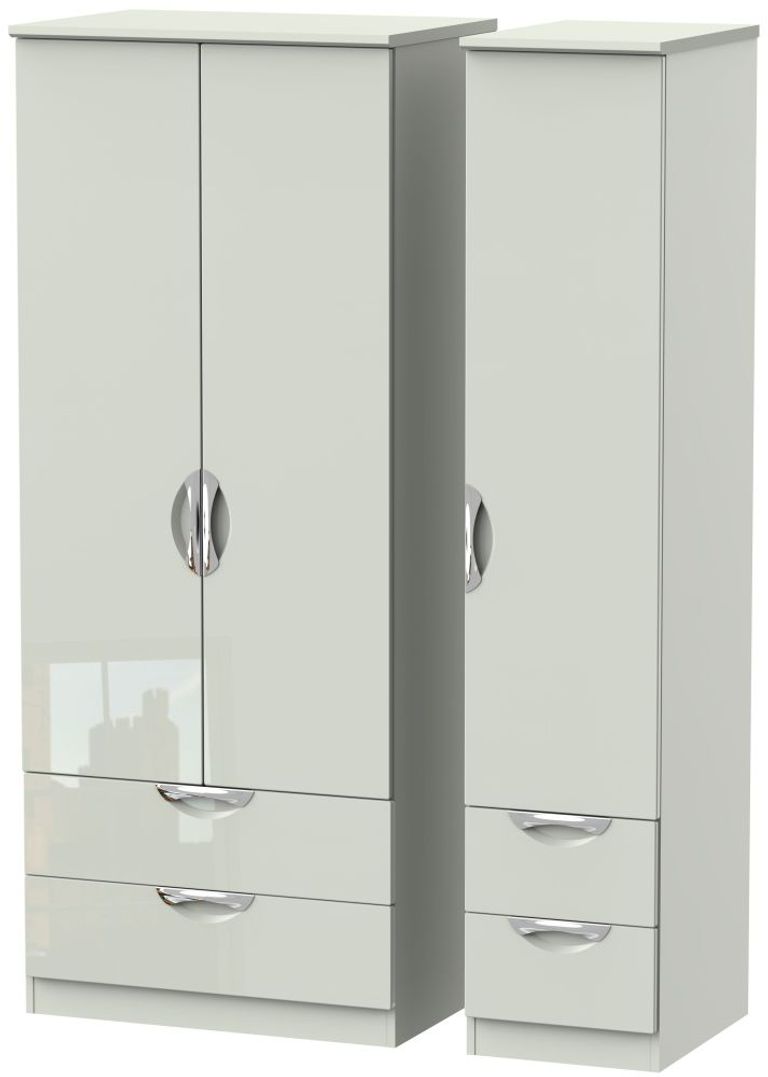 Camden Cashmere 3 Door Triple Wardrobe - 4 Drawers