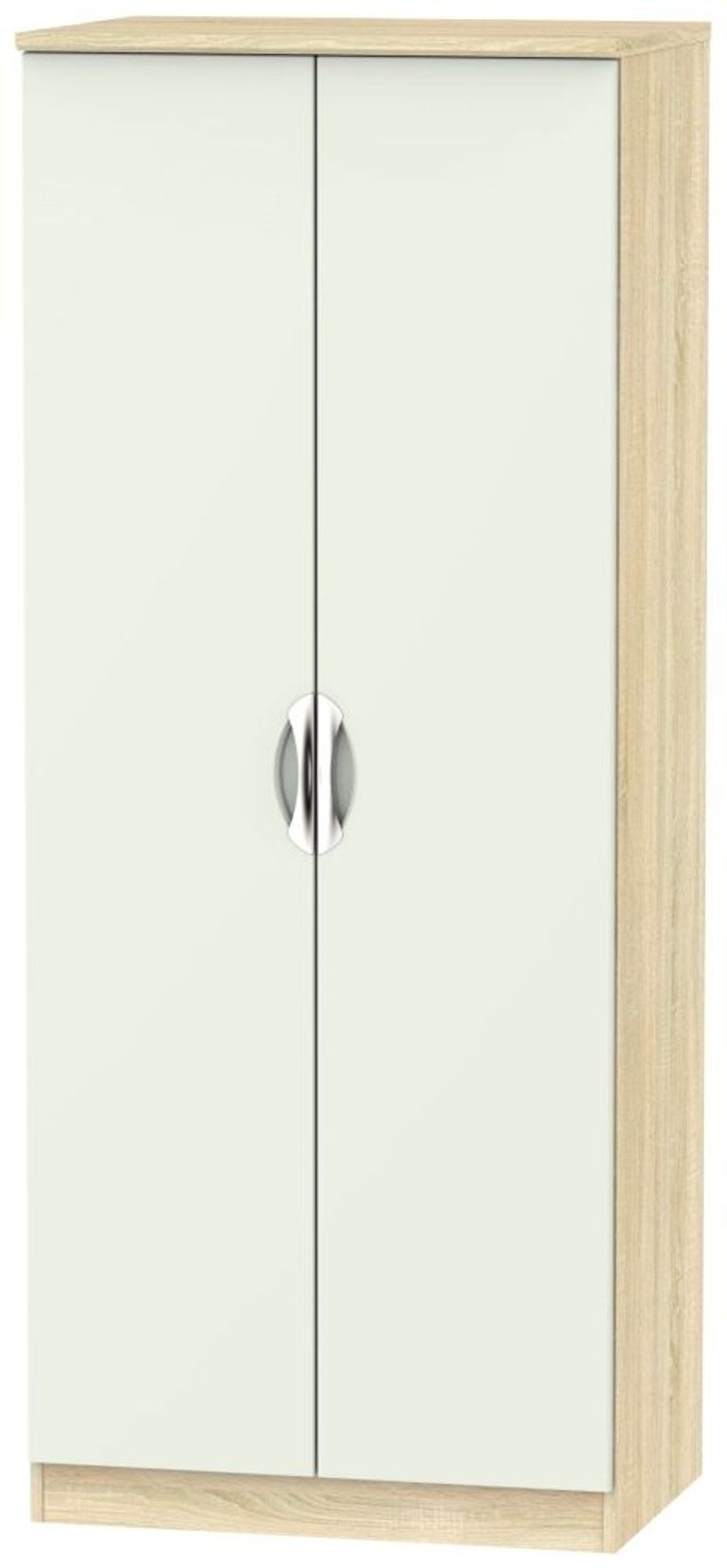 Camden Cashmere and Oak Effect 2 Door Plain Wardrobe