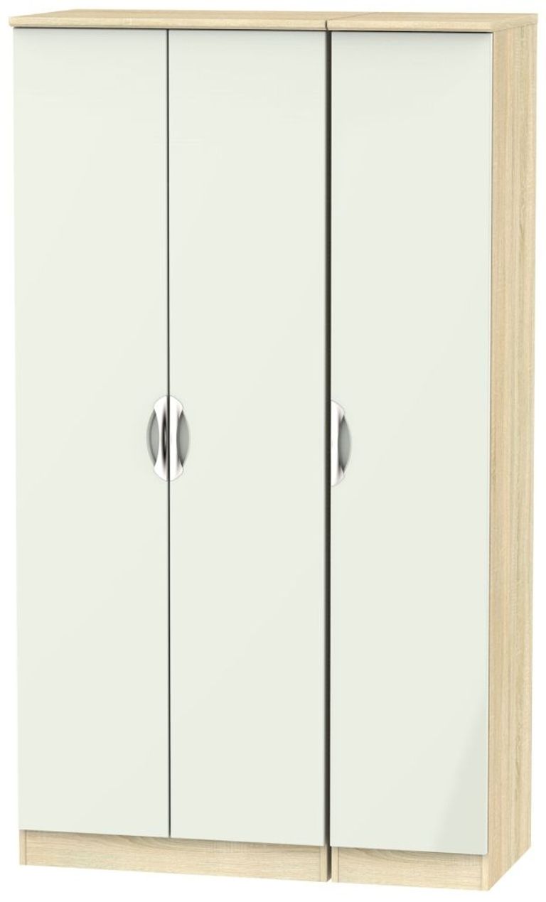 Camden Cashmere and Oak Effect 3 Door Tall Triple Wardrobe