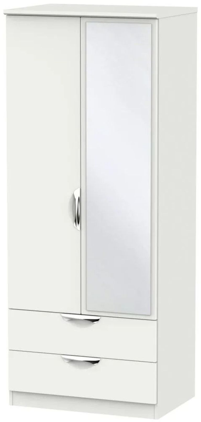Camden Grey 2 Door Combi Wardrobe - 1 Mirror
