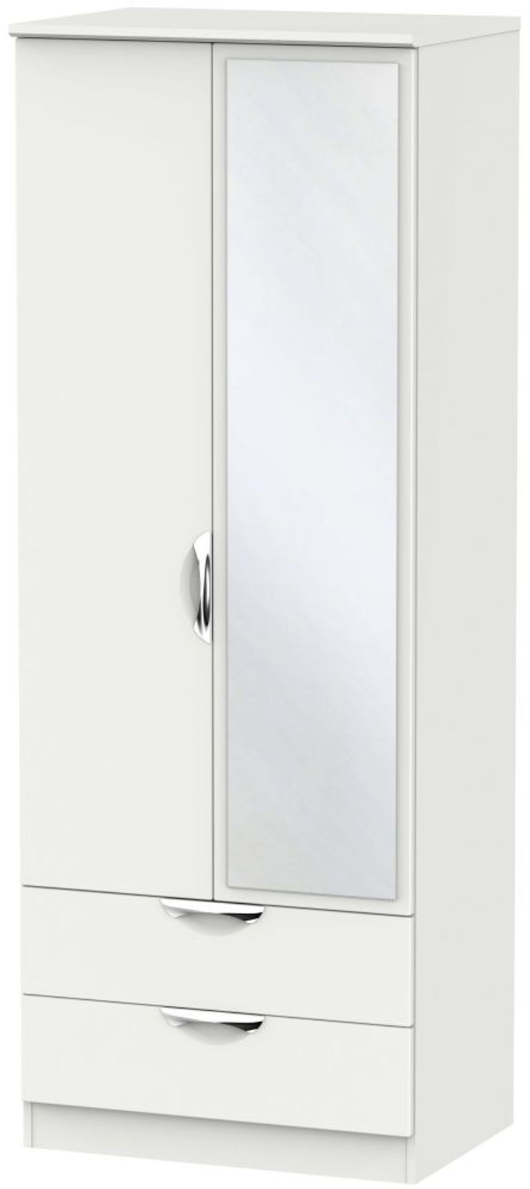 Camden Grey 2 Door Tall Combi Wardrobe - 1 Mirror