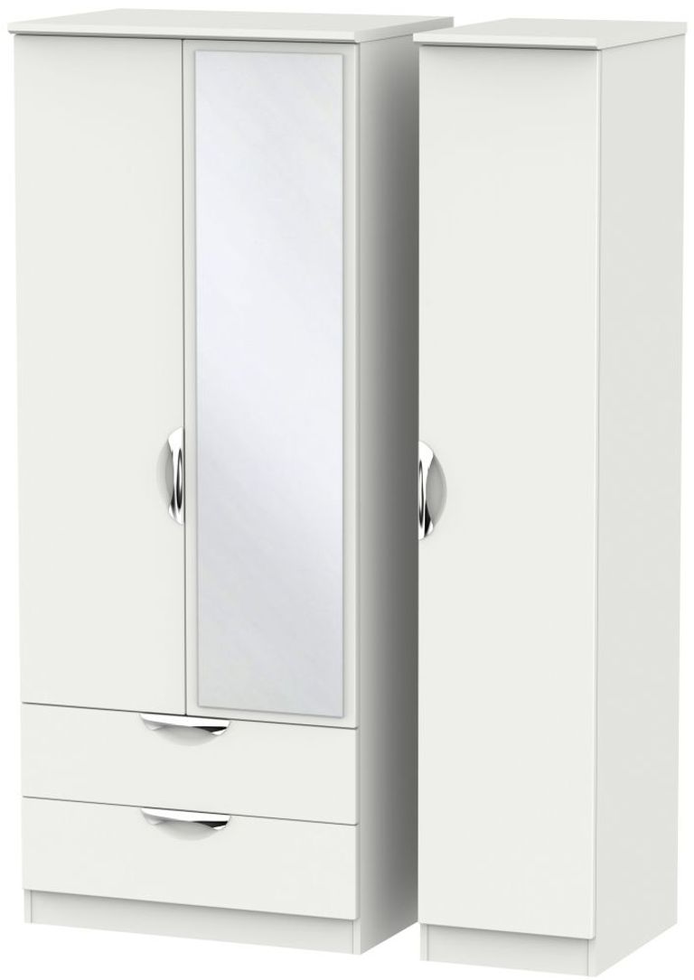 Camden Grey 3 Door Combi Wardrobe - 1 Mirror and LHF 2 Drawers