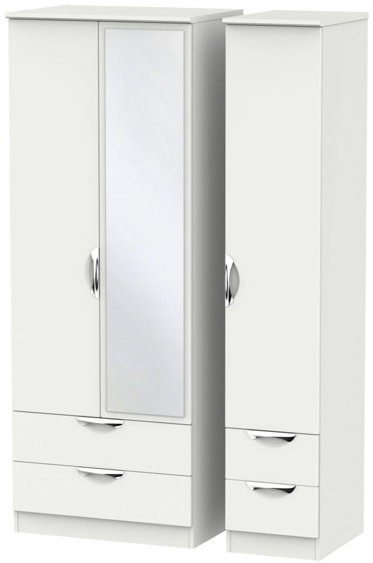Camden Grey 3 Door Tall Combi Wardrobe - 1 Mirror