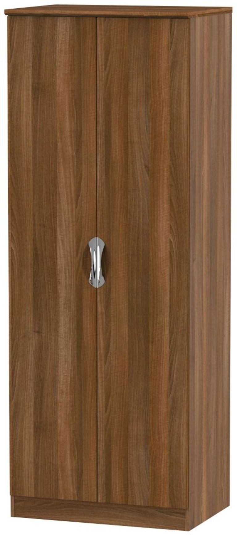 Camden Walnut Effect 2 Door Plain Tall Wardrobe
