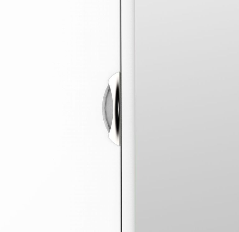 Camden White Gloss and Oak Effect 3 Door Tall Triple Wardrobe - 1 Mirror