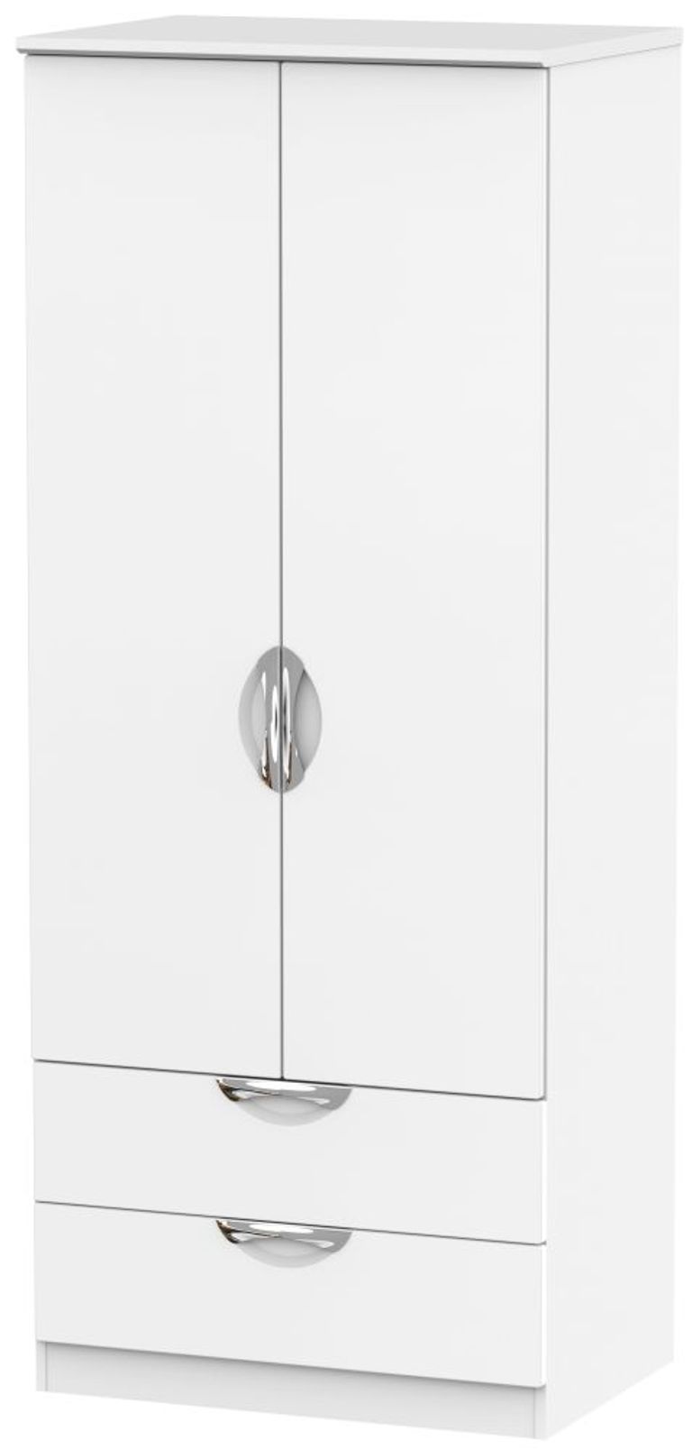 Camden White Matt 2 Door 2 Drawer Double Wardrobe