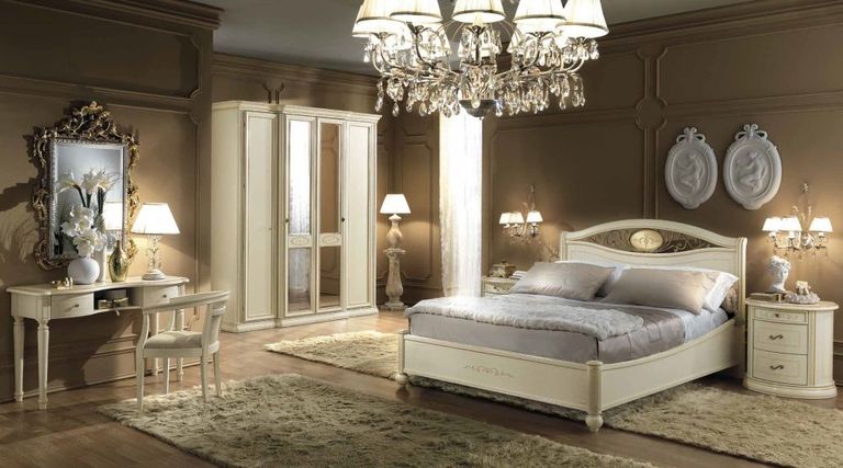 Siena Wardrobe - 4 Door - with Mirrors - Ivory