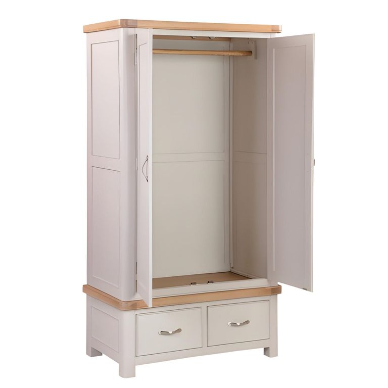Clarion Wardrobe - 2 Door - Oak and Grey