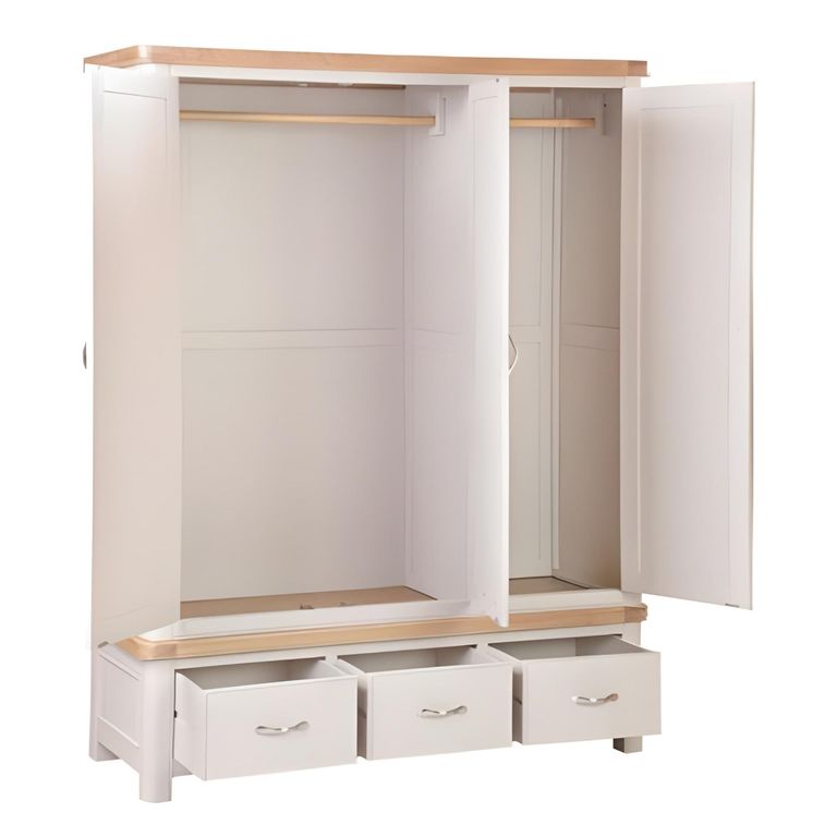 Clarion Wardrobe - 3 Door - Combi - Oak and Grey