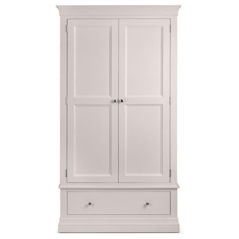 Clermont Double Wardrobe - 2 Door - 1 Drawer - Soft Grey