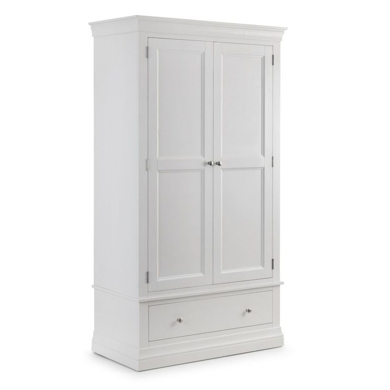 Clermont Double Wardrobe - 2 Door - 1 Drawer - White
