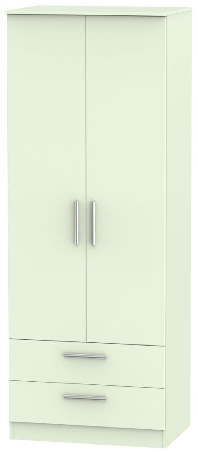 Contrast Cream 2 Door 2 Drawer Wardrobe