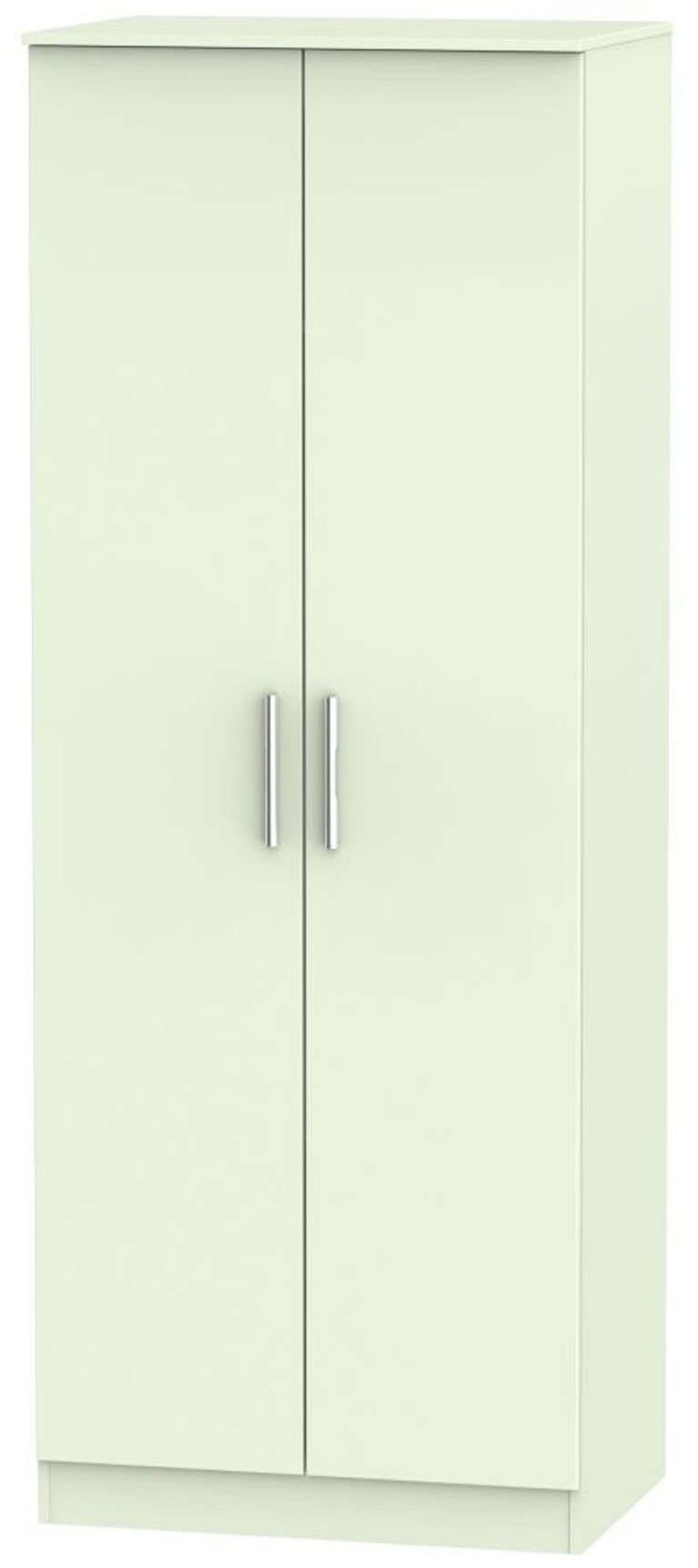 Contrast Cream 2 Door Plain Tall Wardrobe