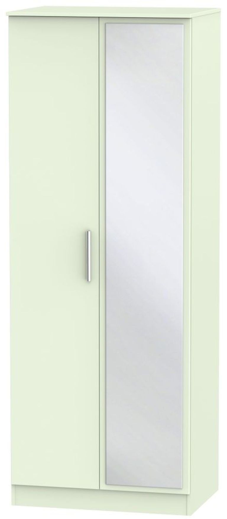 Contrast Cream 2 Door Tall Wardrobe - 1 Mirror