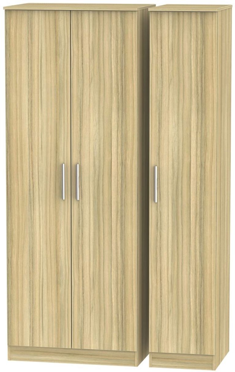Contrast Modern Oak 3 Door Tall Triple Wardrobe