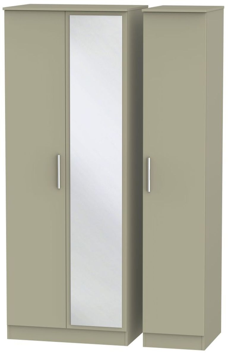 Contrast Mushroom 3 Door Triple Wardrobe - 1 Mirror