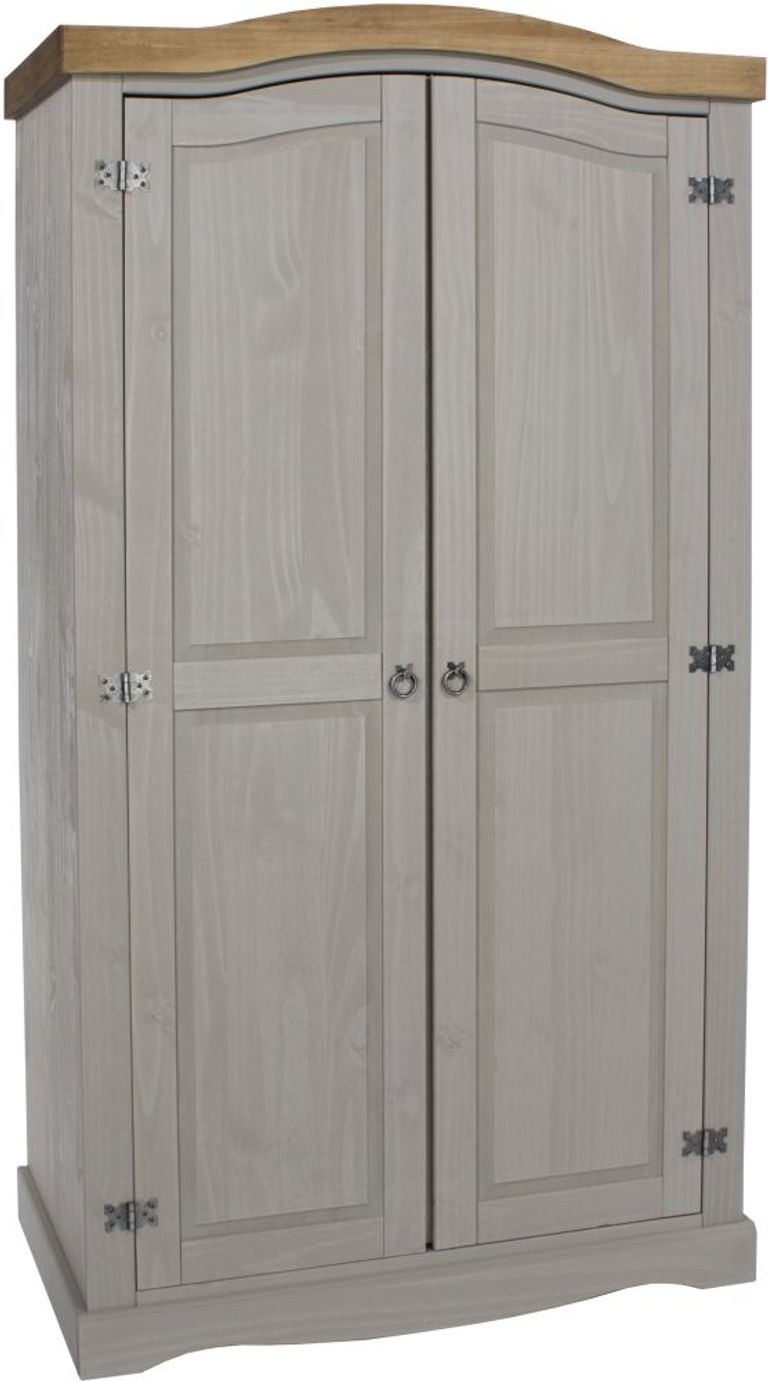 Corona Grey Mexican Pine 2 Door Wardrobe