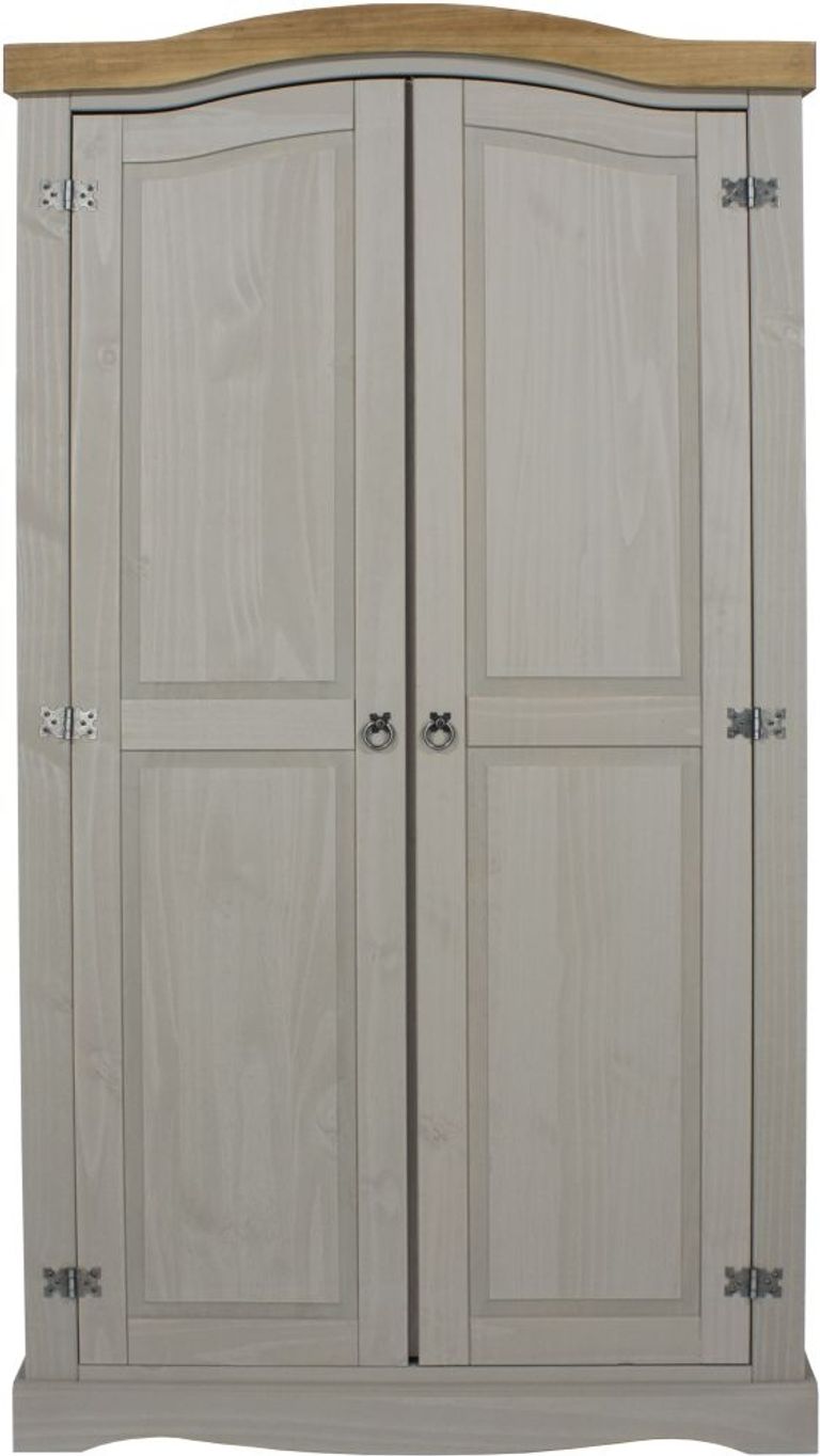 Corona Grey Mexican Pine 2 Door Wardrobe