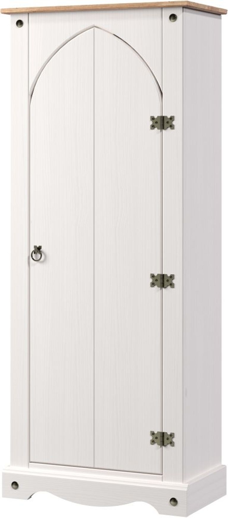 Corona White Mexican Pine Single Door Wardrobe
