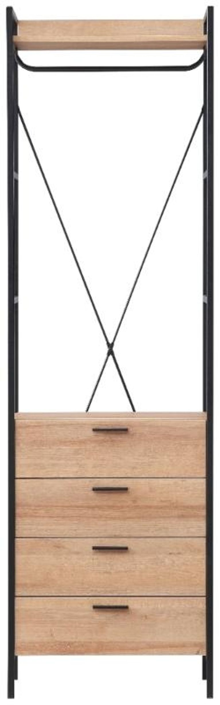 Craven Light Oak 4 Drawer Open Wardrobe