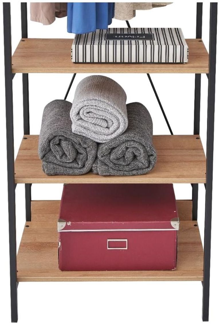 Craven Light Oak 4 Shelves Narrow Open Wardrobe