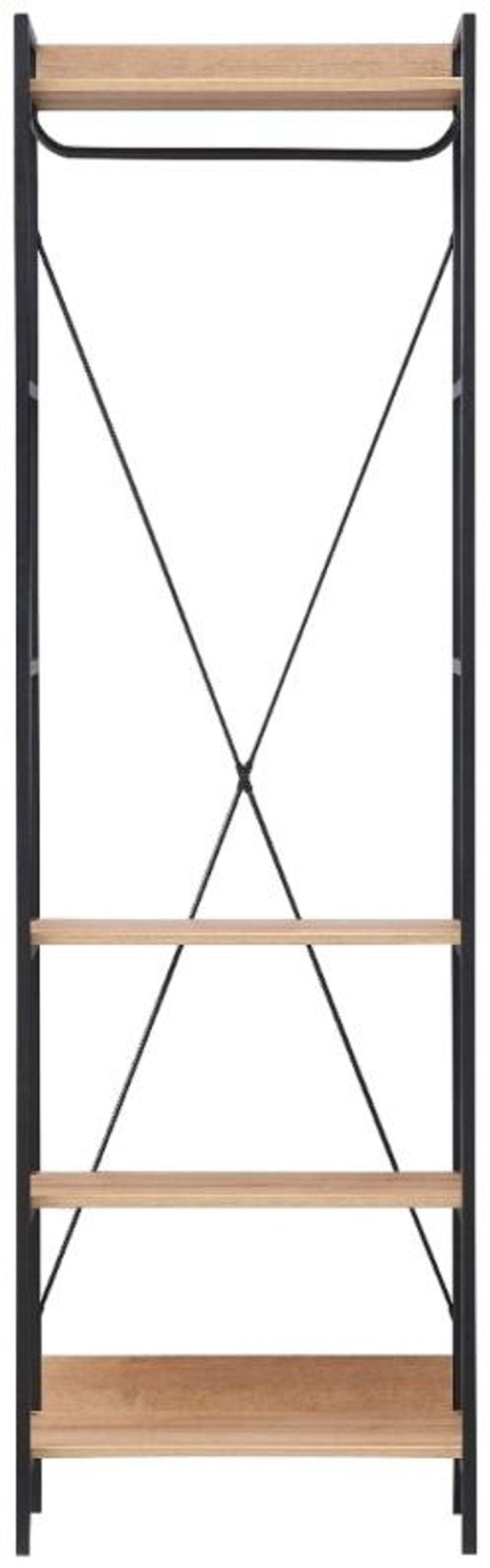 Craven Light Oak 4 Shelves Narrow Open Wardrobe