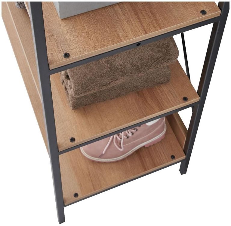 Craven Light Oak 4 Shelves Wide Open Wardrobe