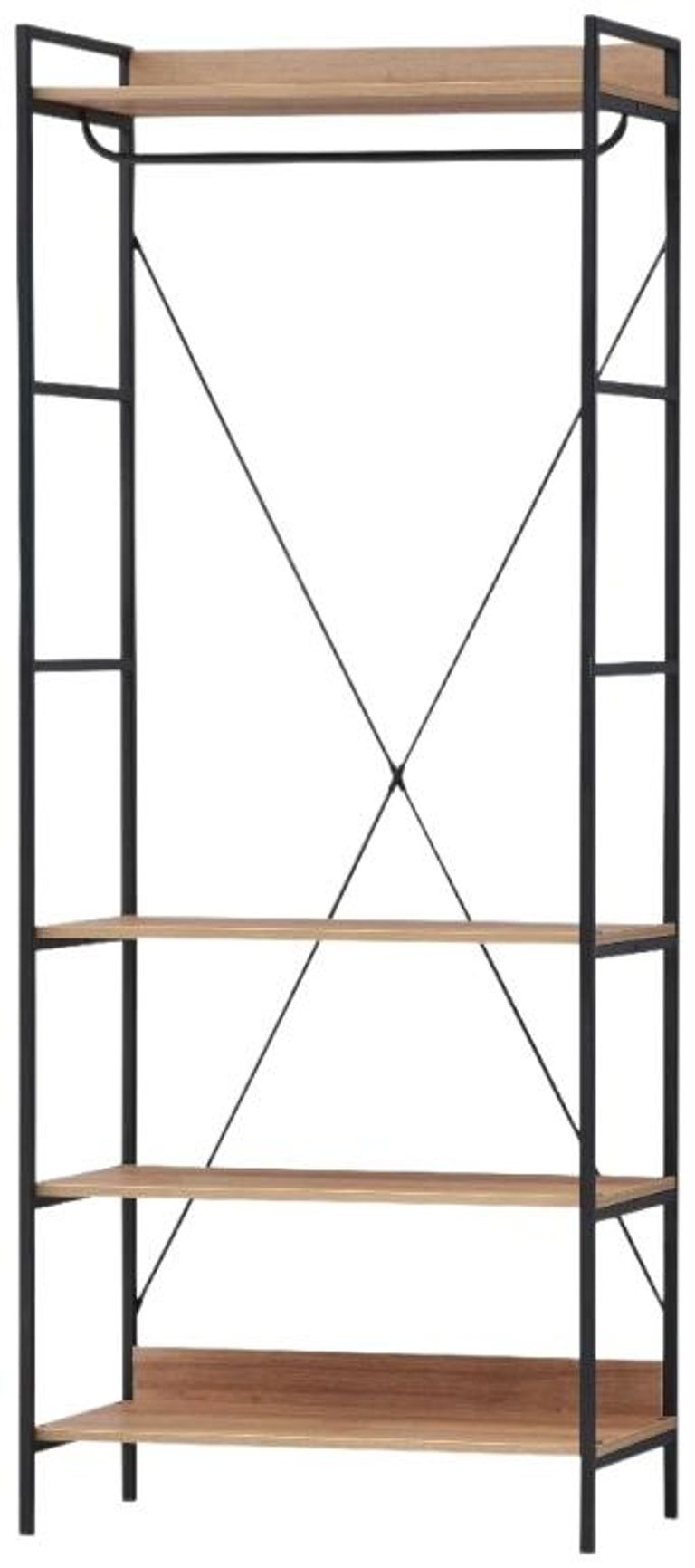 Craven Light Oak 4 Shelves Wide Open Wardrobe