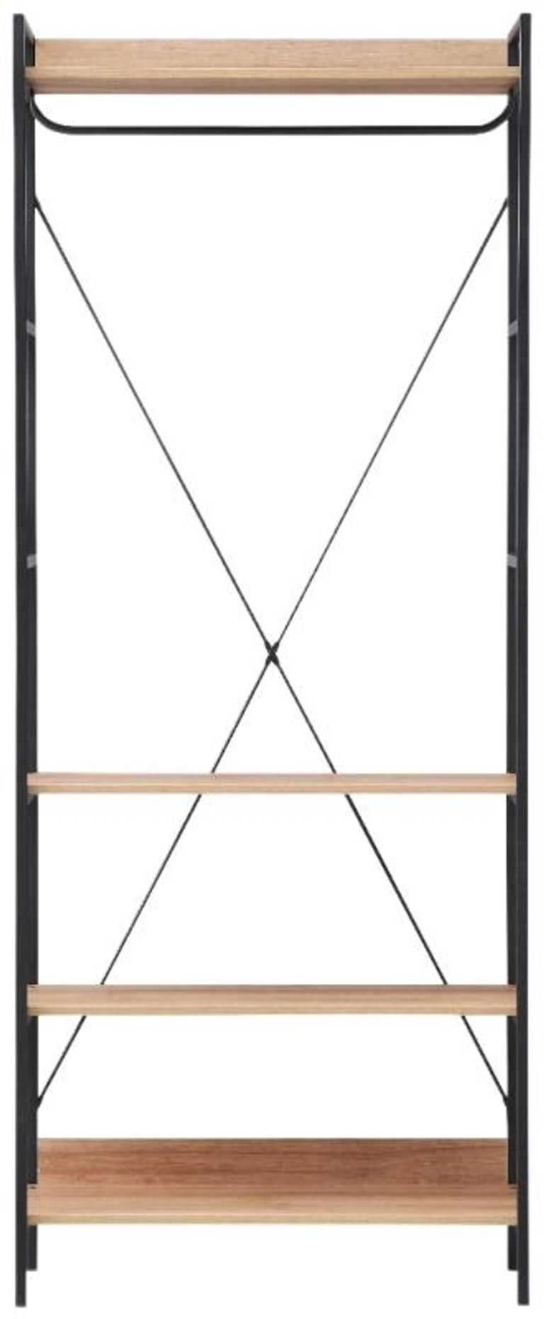 Craven Light Oak 4 Shelves Wide Open Wardrobe