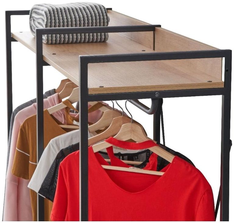 Craven Light Oak 8 Shelves Open Wardrobe