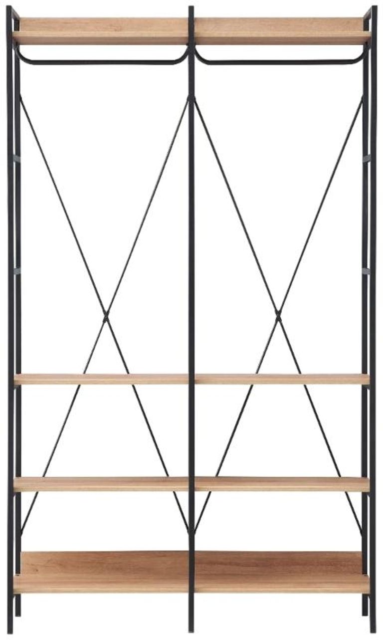 Craven Light Oak 8 Shelves Open Wardrobe