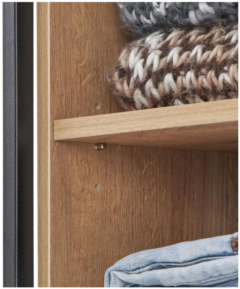 Craven Light Oak Open Wardrobe with Storage