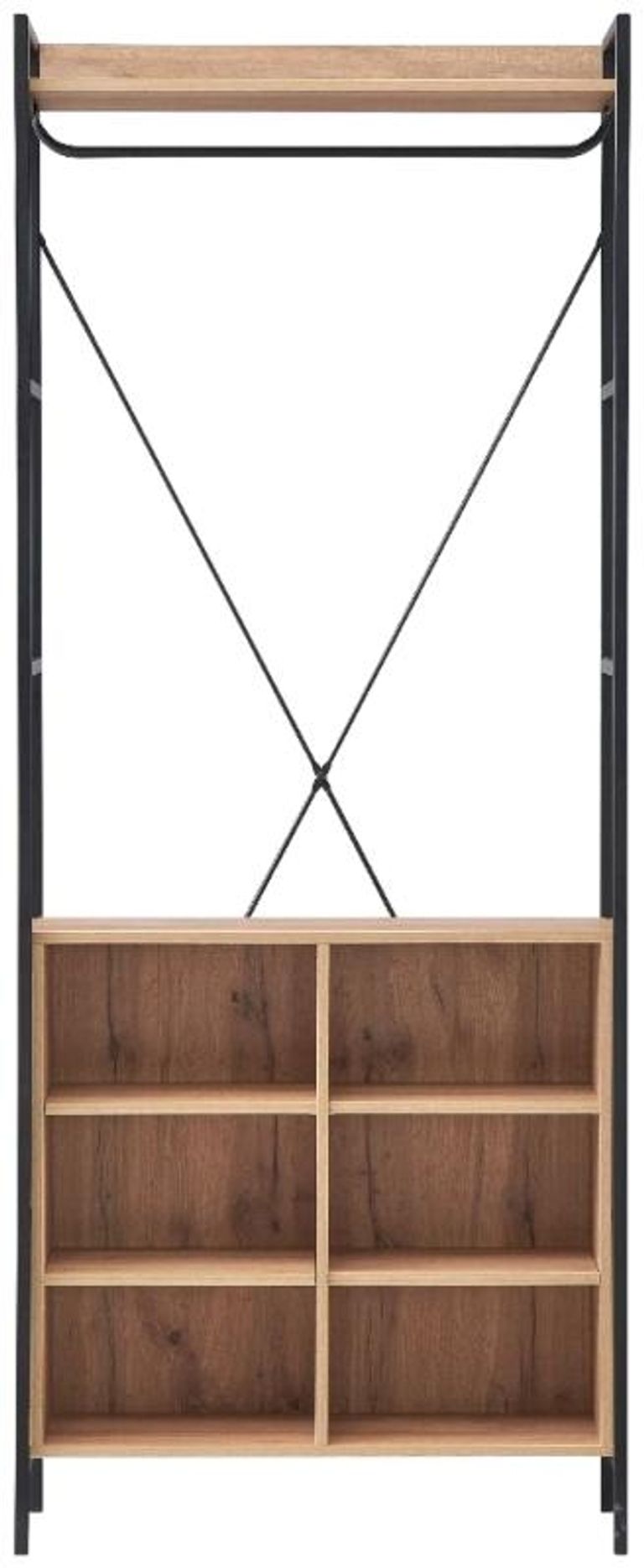 Craven Light Oak Open Wardrobe with Storage