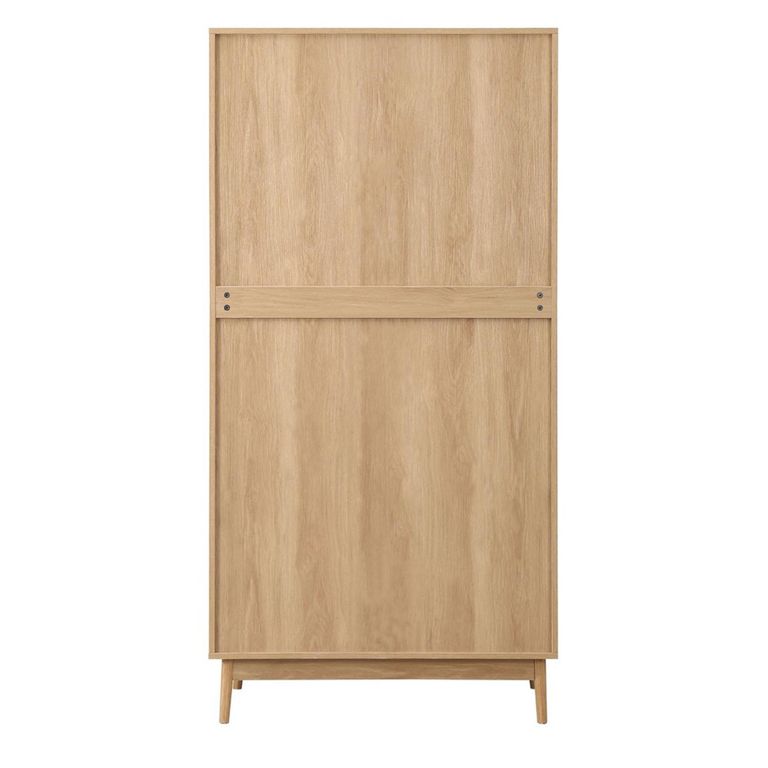 Croxley Wardrobe - 2 Door - 1 Drawer - Oak and Rattan