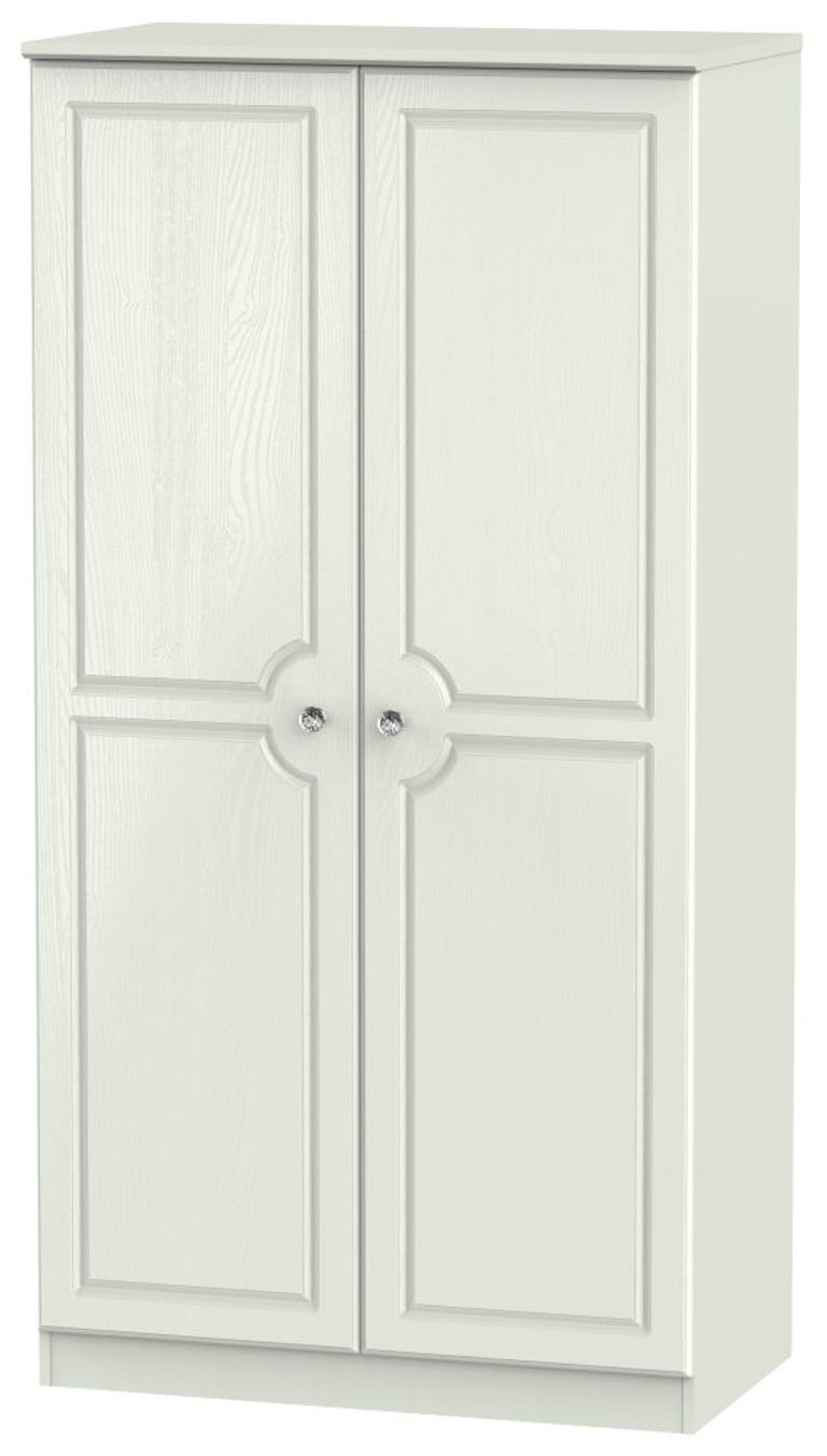 Crystal Cashmere 2 Door Plain Wardrobe - H 182.5cm