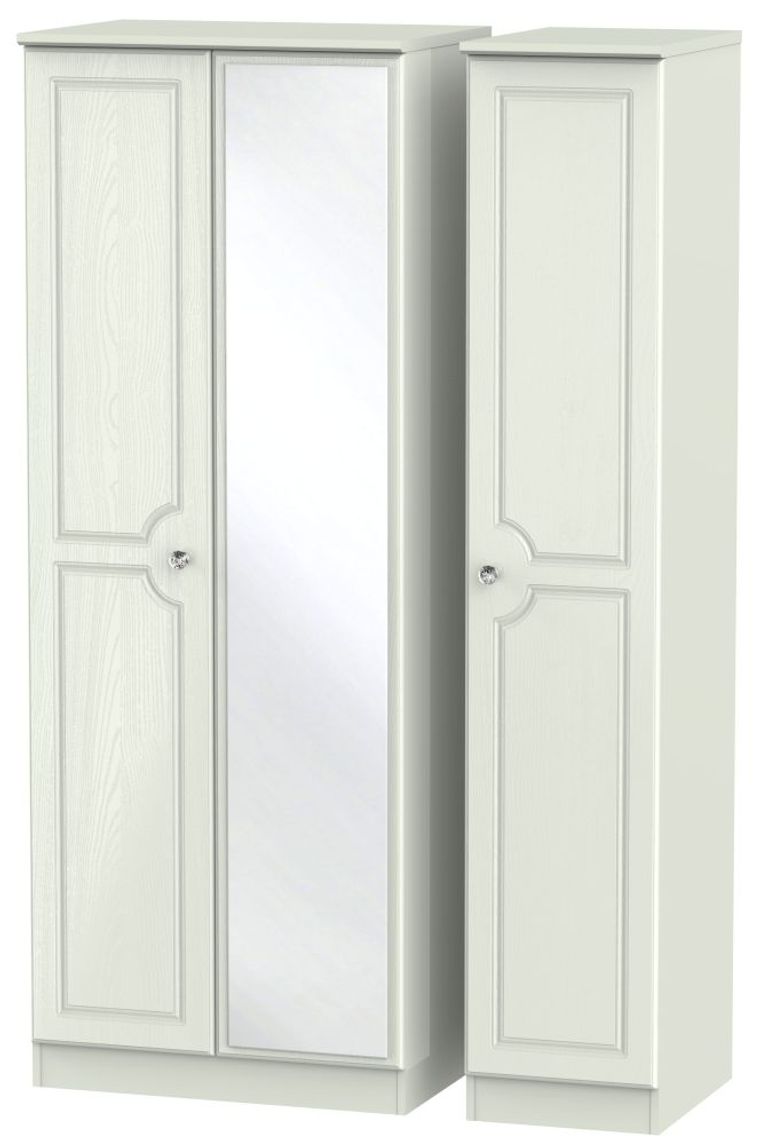 Crystal Cashmere 3 Door Tall Triple Wardrobe - 1 Mirror
