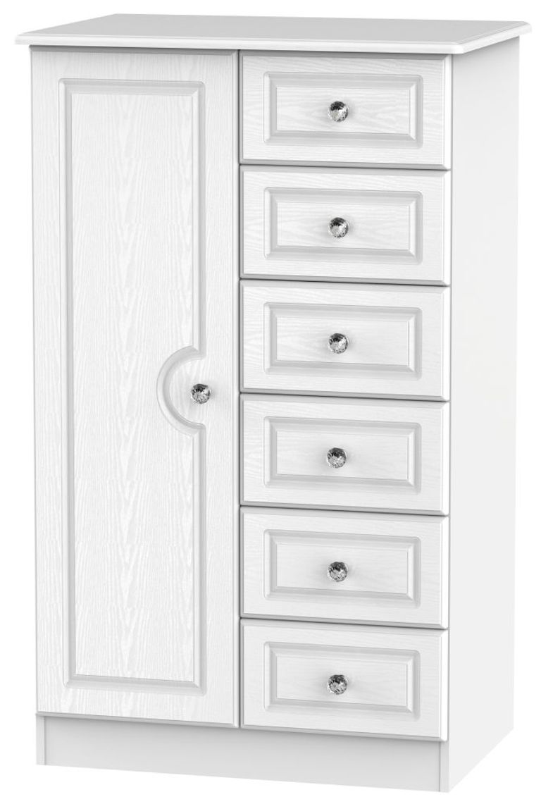 Crystal White 1 Door Midi Wardrobe