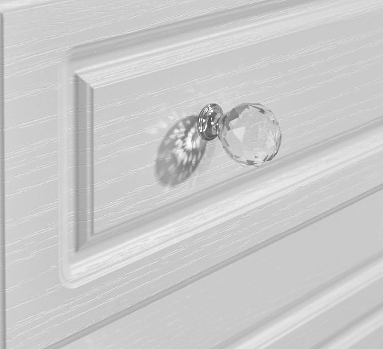 Crystal White 2 Door 2 Drawer Mirror Wardrobe - 1 Mirror