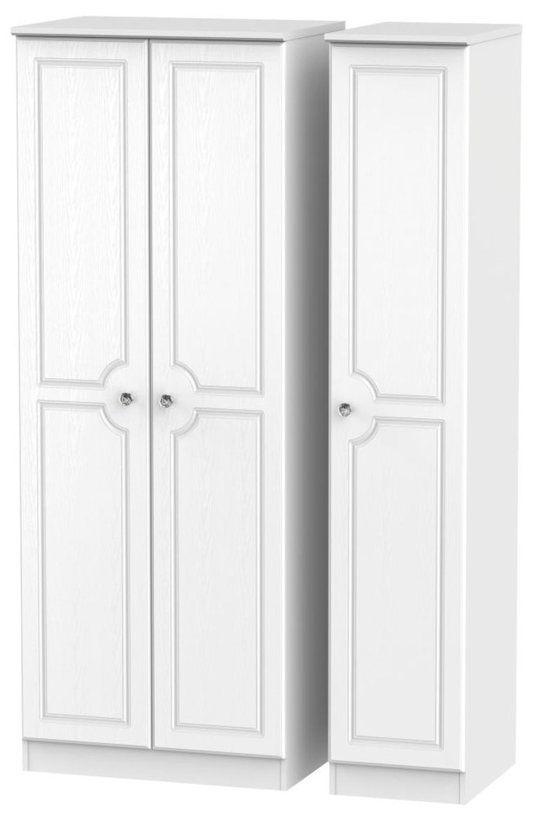 Crystal White 3 Door Tall Triple Wardrobe