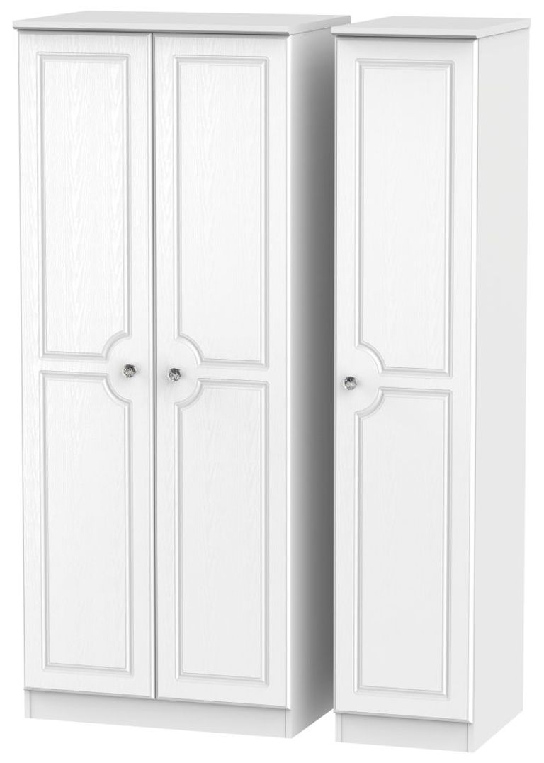 Crystal White 3 Door Triple Wardrobe