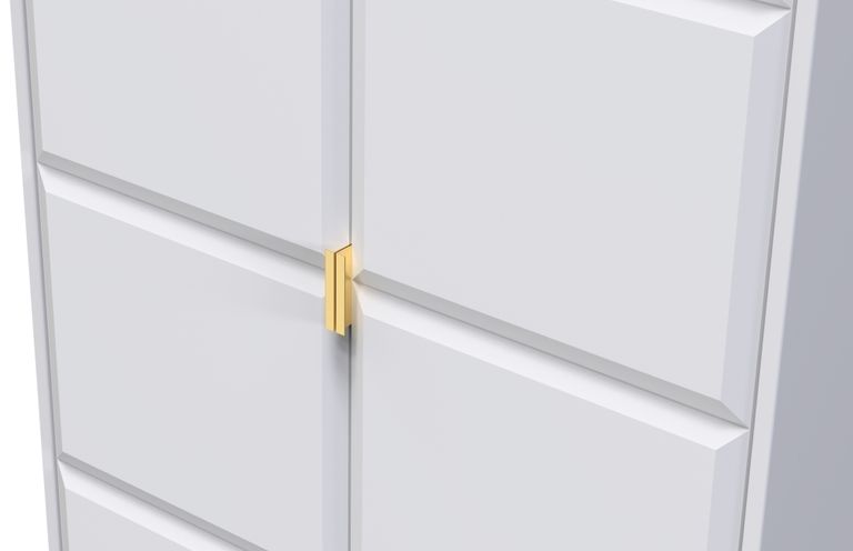 Cube White 2 Door Plain Tall Wardrobe